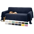thumbnail image 1 of Sanmadrola Sofa Cover, Couch Covers for 2 Cushion Couch Sofa, Sectional Couch Covers for L Shaped Couch Cover, Living Room Sofa Throws Sofa Slipcovers for Pets, Kids (71"x 102",Loveseat, Dark Blue), 1 of 10