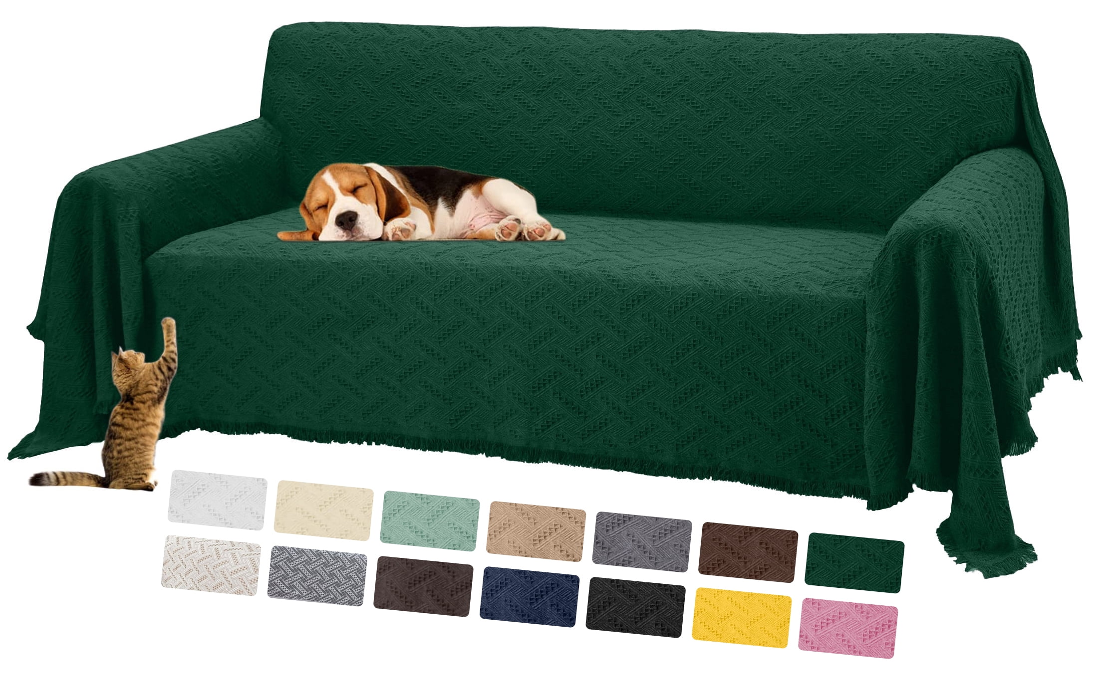 "Sanmadrola Sofa Cover for 3 Cushion & L Shaped Couch, Pet & Kid