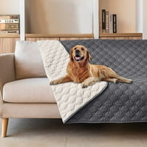 Sanmadrola Sofa Cover Slipcover 100% Double-Sided Waterproof Dog Bed Couch Cover Pet Blanket Sofa Couch Furniture Protector for Kids Children Dog Cat, Reversible 52''x82'' Gray