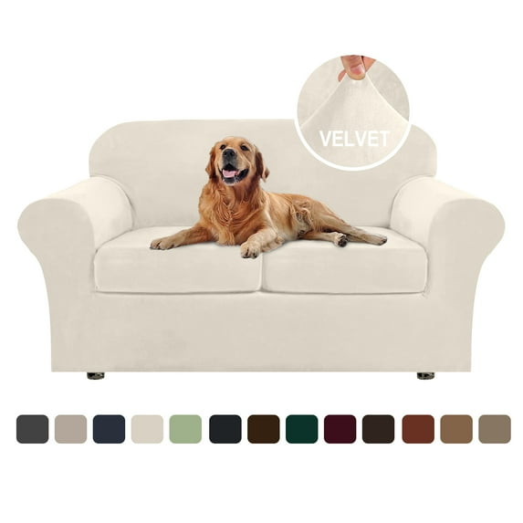Sanmadrola Sofa Cover Slipcover Couch Cover Set for 2 Seat Sofa Super Stretch Universal Slip Cover Furniture Protector 3 Pieces Loveseat