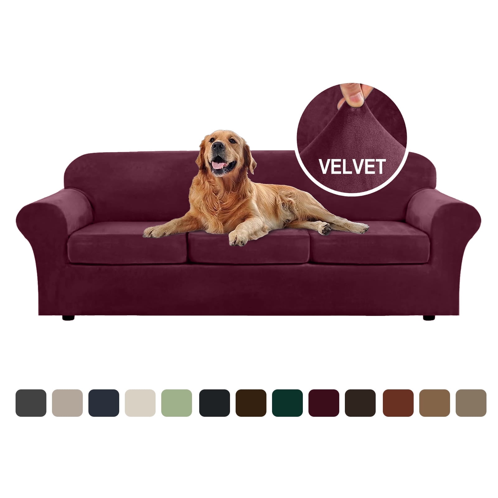Sanmadrola Sofa Cover Slipcover Couch Cover Set for 3 Seat Oversized Sofa Super Stretch Universal Slip Cover Furniture Protector 4 Pieces