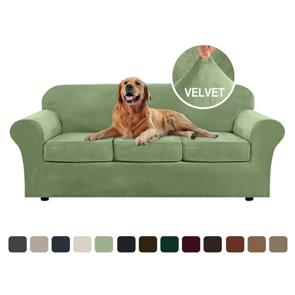 Sanmadrola Sofa Cover Slipcover Couch Cover Set for 3 Seat Sofa Super Stretch Universal Slip Cover Furniture Protector 4 Pieces