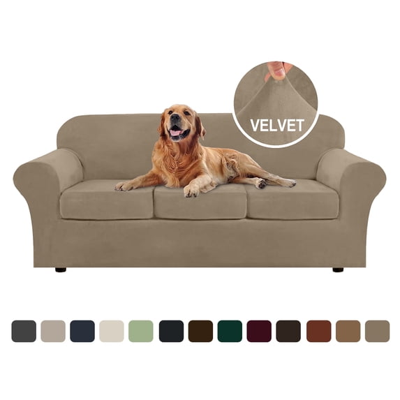 Sanmadrola Sofa Cover Slipcover Couch Cover Set for 3 Seat Sofa Super Stretch Universal Slip Cover Furniture Protector 4 Pieces