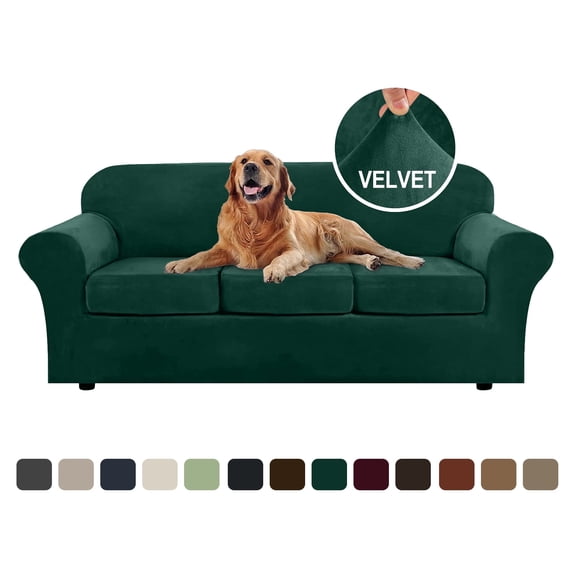 Sanmadrola Sofa Cover Slipcover Couch Cover Set for 3 Seat Sofa Super Stretch Universal Slip Cover Furniture Protector 4 Pieces