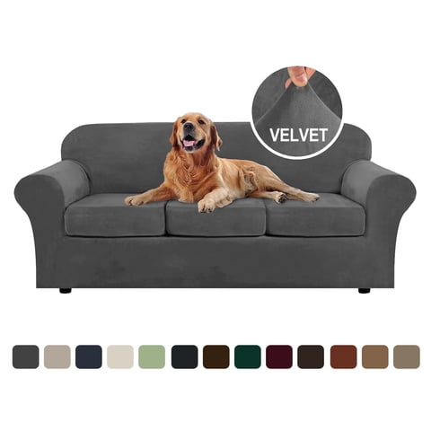 Sanmadrola Sofa Cover Slipcover Couch Cover Set for 3 Seat Sofa Super Stretch Universal Slip Cover Furniture Protector 4 Pieces