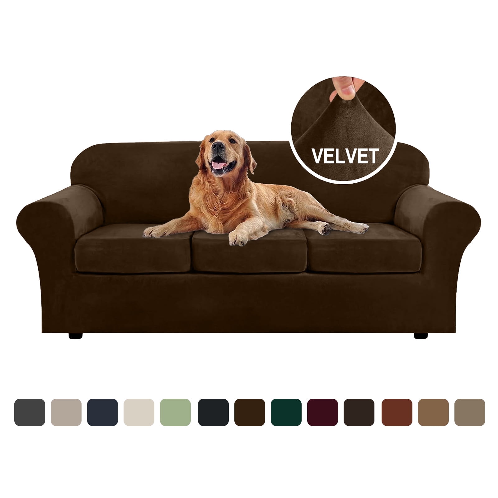 Sanmadrola Sofa Cover Slipcover Couch Cover Set for 3 Seat Sofa Super Stretch Universal Slip Cover Furniture Protector 4 Pieces