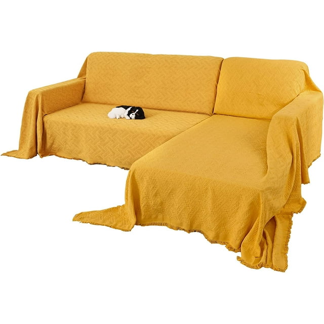 Sanmadrola Large LShaped Sectional Sofa Covers, Soft Washable Couch