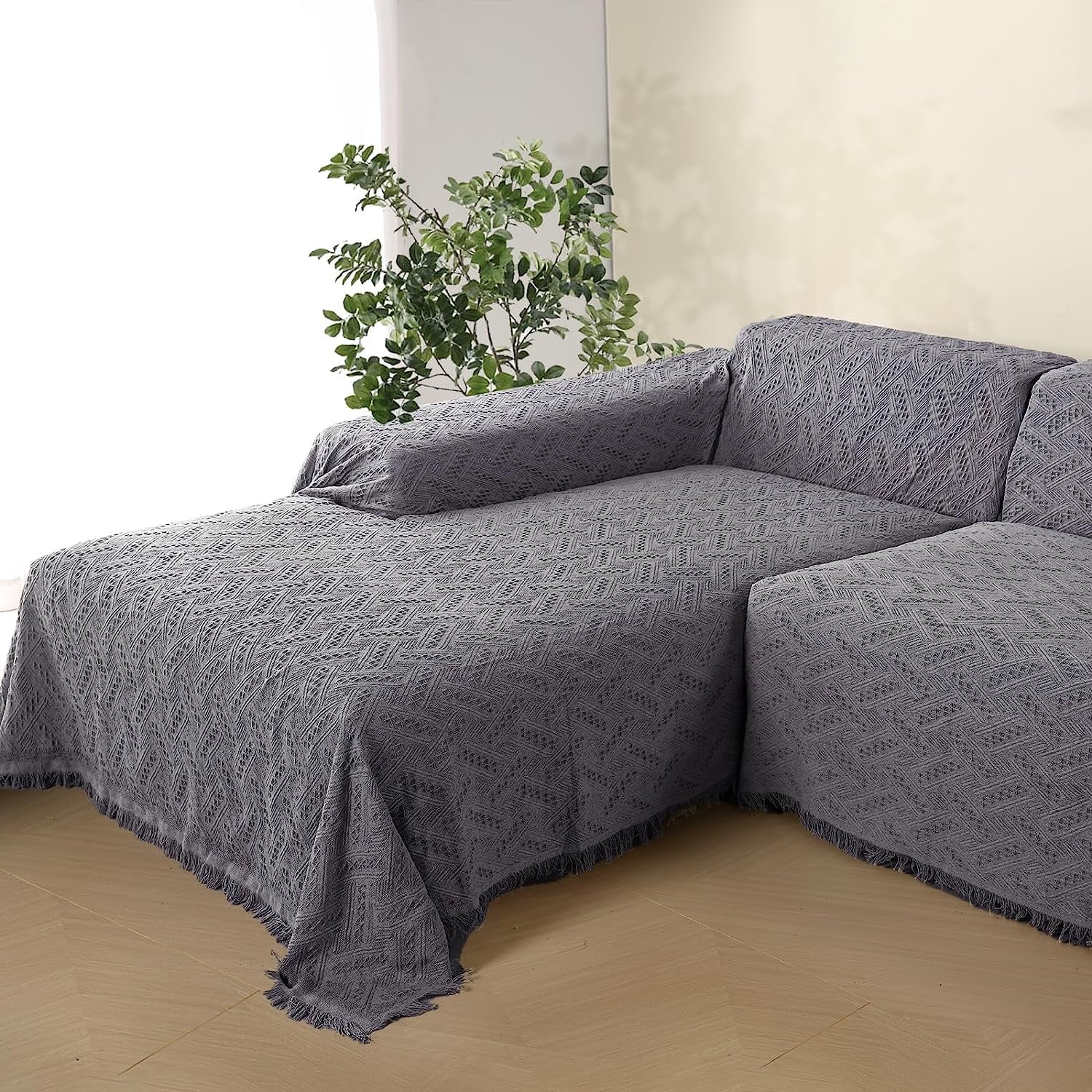 Sanmadrola Sofa Covers Couch Cover Sectional L Shape Couch Blanket ...