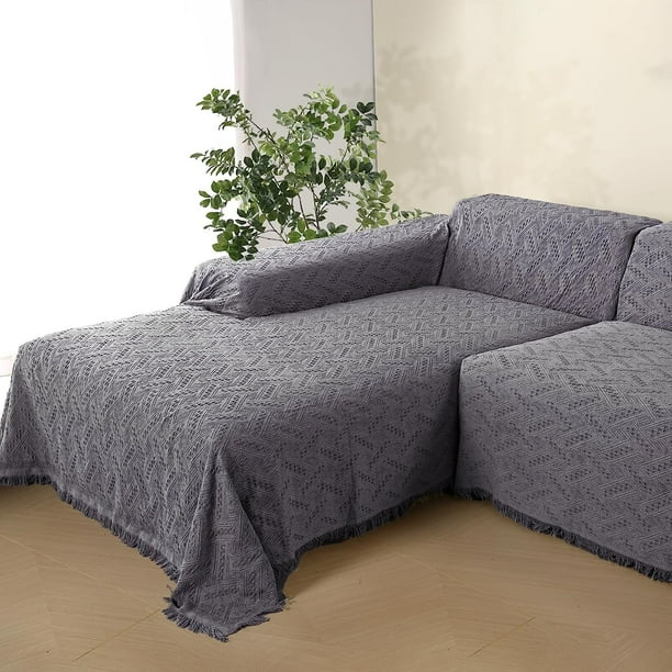 Sanmadrola Sofa Covers Sectional Couch Loveseat Covers Throw Sofa Cover Sofa Slipcover for Most Shape Sofas Decor Cotton Polyester Blend Thick Throw Cover with Tassels Walmart Business Supplies