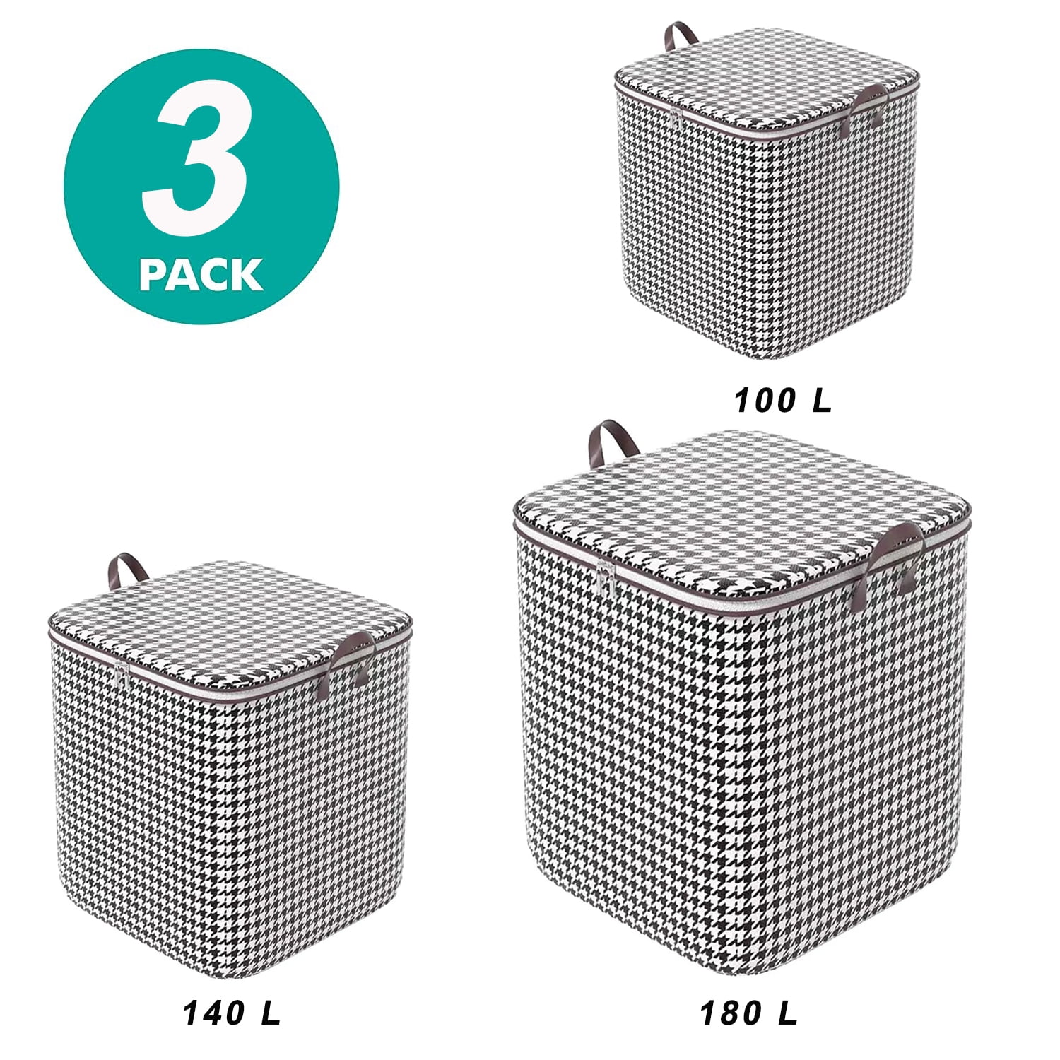 Sanmadrola Storage Bins for Clothes Large 180L 140L 100L 3 Pack