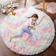 thumbnail image 1 of Sanmadrola Super Soft Fluffy Indoor Area Rugs 4x4 Feet, Fuzzy Rugs for Bedroom Living Room, Shaggy for Nursery Baby Room Kids Rugs, Furry Rug Shag Carpet for Boys Girls Dorm Room, 1 of 5