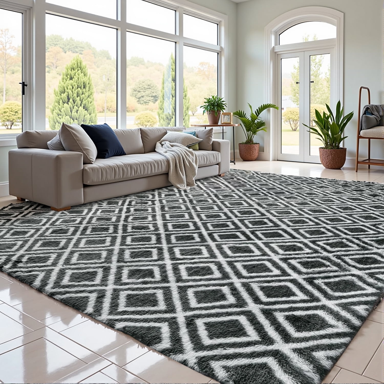 Sanmadrola Super Soft Shaggy Rugs Carpets 2.6x5.2 Feet Plush Area Rugs ...