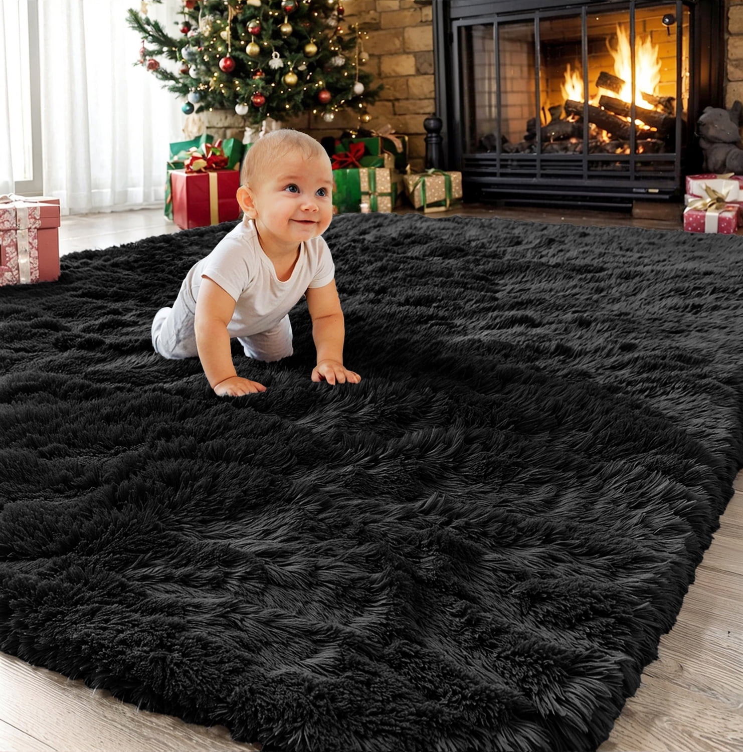 Sanmadrola Super Soft Shaggy Rugs Carpets 2.6x5.2 Feet Plush Area Rugs ...