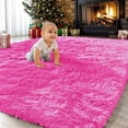 thumbnail image 1 of Sanmadrola Super Soft Shaggy Rugs Carpets 2.4x5.2 Feet Plush Area Rugs for Living Room Bedroom, Fluffy ​Rug for Nursery Playroom Dorm Room, Shag Plush Rug for Teen Room Decor Hot Pink, 1 of 7
