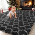 thumbnail image 1 of Sanmadrola Super Soft Shaggy Rugs Carpets 2.4x5.2 Feet Plush Area Rugs for Living Room Bedroom, Fluffy ​Rug for Nursery Playroom Dorm Room, Shag Plush Rug for Teen Room Decor, Black, 1 of 10