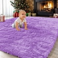 thumbnail image 1 of Sanmadrola Super Soft Shaggy Rugs Carpets 2.4x5.2 Feet Plush Area Rugs for Living Room Bedroom, Fluffy ​Rug for Nursery Playroom Dorm Room, Shag Plush Rug for Teen Room Decor Purple, 1 of 7
