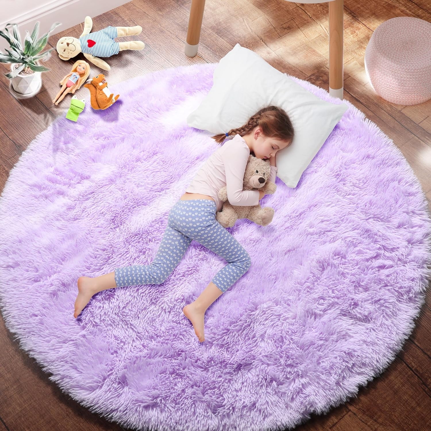 Squishy Rugs Sanmadrola Super Soft Shaggy Rugs Fluffy Carpets 2.6X2.6 Feet, Indoor ...