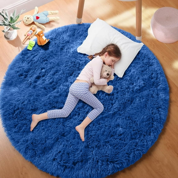 Sanmadrola Super Soft Shaggy Rugs Fluffy Carpets 2.6X2.6 Feet, Indoor Modern Plush Area Rugs for Living Room Bedroom Kids Room Nursery Home Decor, Upgrade Anti-skid Durable Rectangular Fuzzy Rug