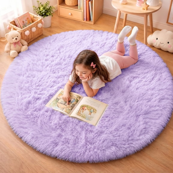 Sanmadrola Super Soft Shaggy Rugs Fluffy Carpets 2.6X2.6 Feet, Indoor Modern Plush Area Rugs for Living Room Bedroom Kids Room Nursery Home Decor, Upgrade Anti-skid Durable Rectangular Fuzzy Rug