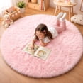 thumbnail image 1 of Sanmadrola Super Soft Shaggy Rugs Fluffy Carpets 2.6X2.6 Feet, Indoor Modern Plush Area Rugs for Living Room Bedroom Kids Room Nursery Home Decor, Upgrade Anti-skid Durable Rectangular Fuzzy Rug, 1 of 9