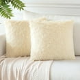 thumbnail image 1 of Sanmadrola Throw Pillow Covers Pillow Protector with Hidden Zipper Furry Faux Fur 18''x18'' 2 Pack, 1 of 7
