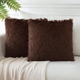 thumbnail image 1 of Sanmadrola Throw Pillow Covers Pillow Protector with Hidden Zipper Furry Faux Fur 18''x18'' 2 Pack, 1 of 7