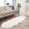 thumbnail image 1 of Sanmadrola Ultra Soft Faux Sheepskin Fur Fluffy Decorative Indoor Shag Area Rug 2x6 ft White with Gray, 1 of 6
