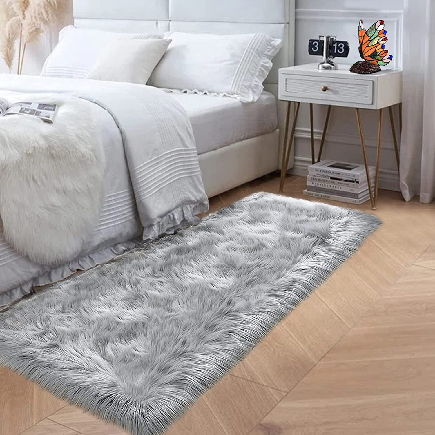 Soft Rug Fuzy Sanmadrola Ultra Soft Fluffy Shaggy Area Rug Faux Fur Rug Chair Cover ...