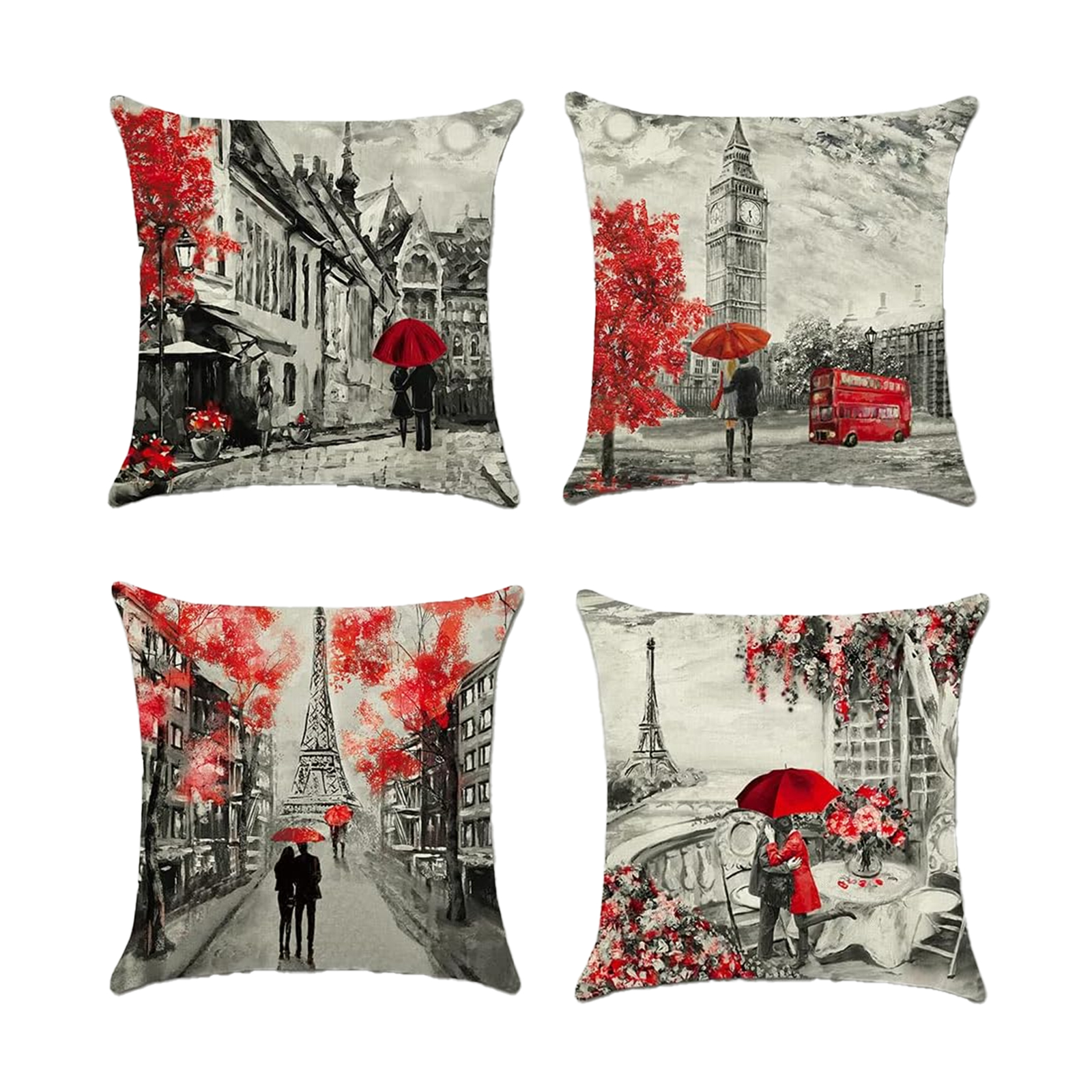 Efavormart Set Of 4 | 18" Black/Gold Foil Geometric Print Throw Pillow ...