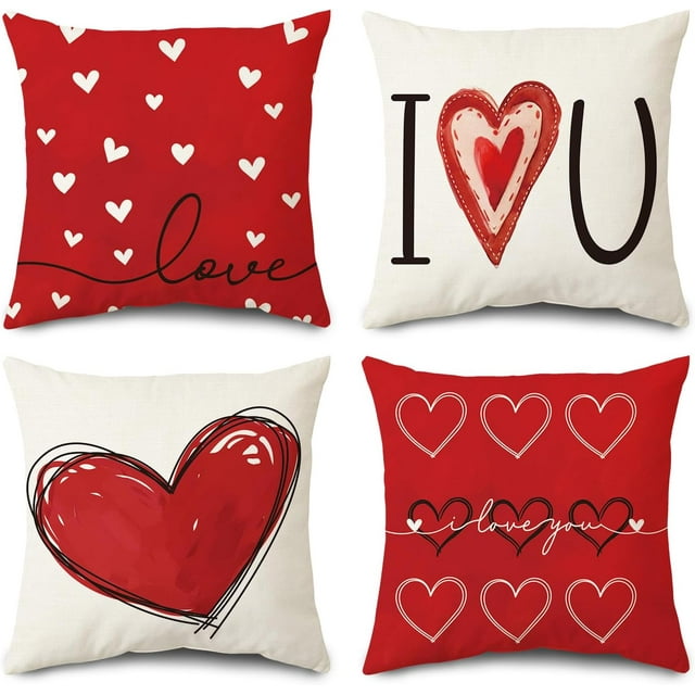 Sanmadrola Valentine's Day Pillow Covers Valentine Decoration Cushion