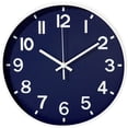 thumbnail image 1 of Sanmadrola Wall Clocks Battery Operated,12 inch Silent Non Ticking Modern Wall Clock for Living Room Bedroom Kitchen Office Classroom Decor Glass Front Navy Blue, 1 of 8