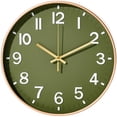 thumbnail image 1 of Sanmadrola Wall Clocks Battery Operated,12 inch Silent Non Ticking Modern Wall Clock for Living Room Bedroom Kitchen Office Classroom Decor Glass Front Olive Green with Gold Frame, 1 of 8