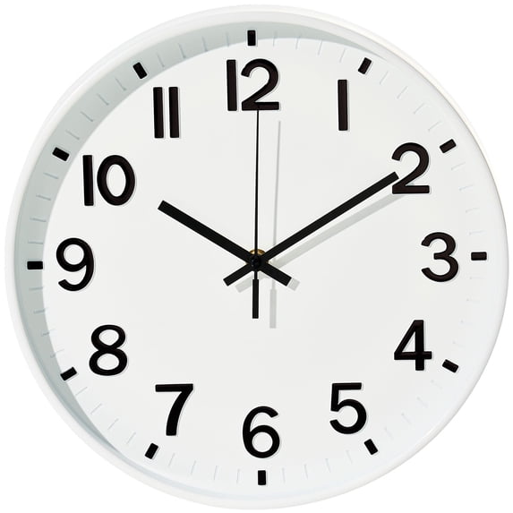 Sanmadrola Wall Clocks Battery Operated,12 inch Silent Non Ticking Modern Wall Clock for Living Room Bedroom Kitchen Office Classroom Decor Glass Front White