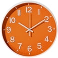 thumbnail image 1 of Sanmadrola Wall Clocks Battery Operated,12 inch Silent Non Ticking Modern Wall Clock for Living Room Bedroom Kitchen Office Classroom Decor Glass Front Orange with White Frame, 1 of 8
