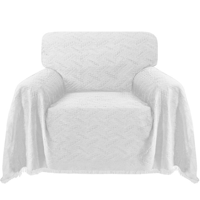 Sanmadrola White Sofa Covers for 1 Cushion Couch Cover, Sectional Couch