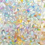 Sanmadrola Window Film Privacy Film Static Window Clings 35''x 158'' Vinyl 3D Window Decals Window Stickers Rainbow Window Film for Glass Door Heat Control Anti UV 3D Decorative Film No Glue