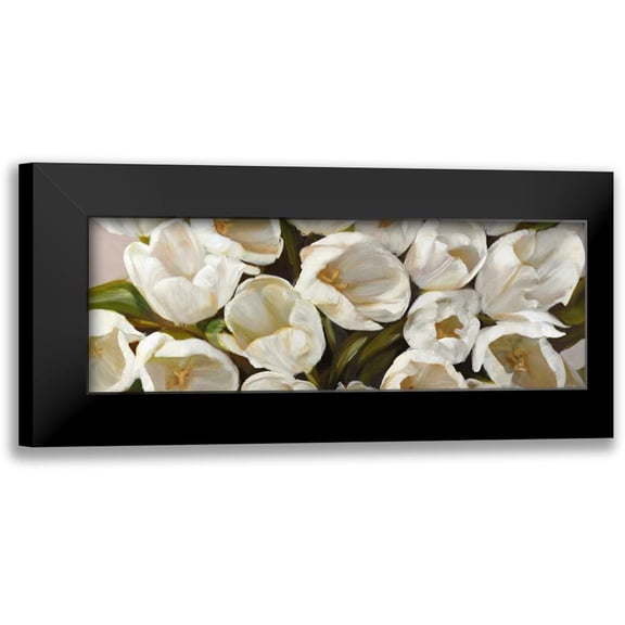 Sanna, Leonardo 14x7 Black Modern Framed Museum Art Print Titled - Tulipani bianchi