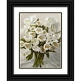 thumbnail image 1 of Sanna, Leonardo 25x32 Black Ornate Wood Framed with Double Matting Museum Art Print Titled - Bouquet Blanc, 1 of 4