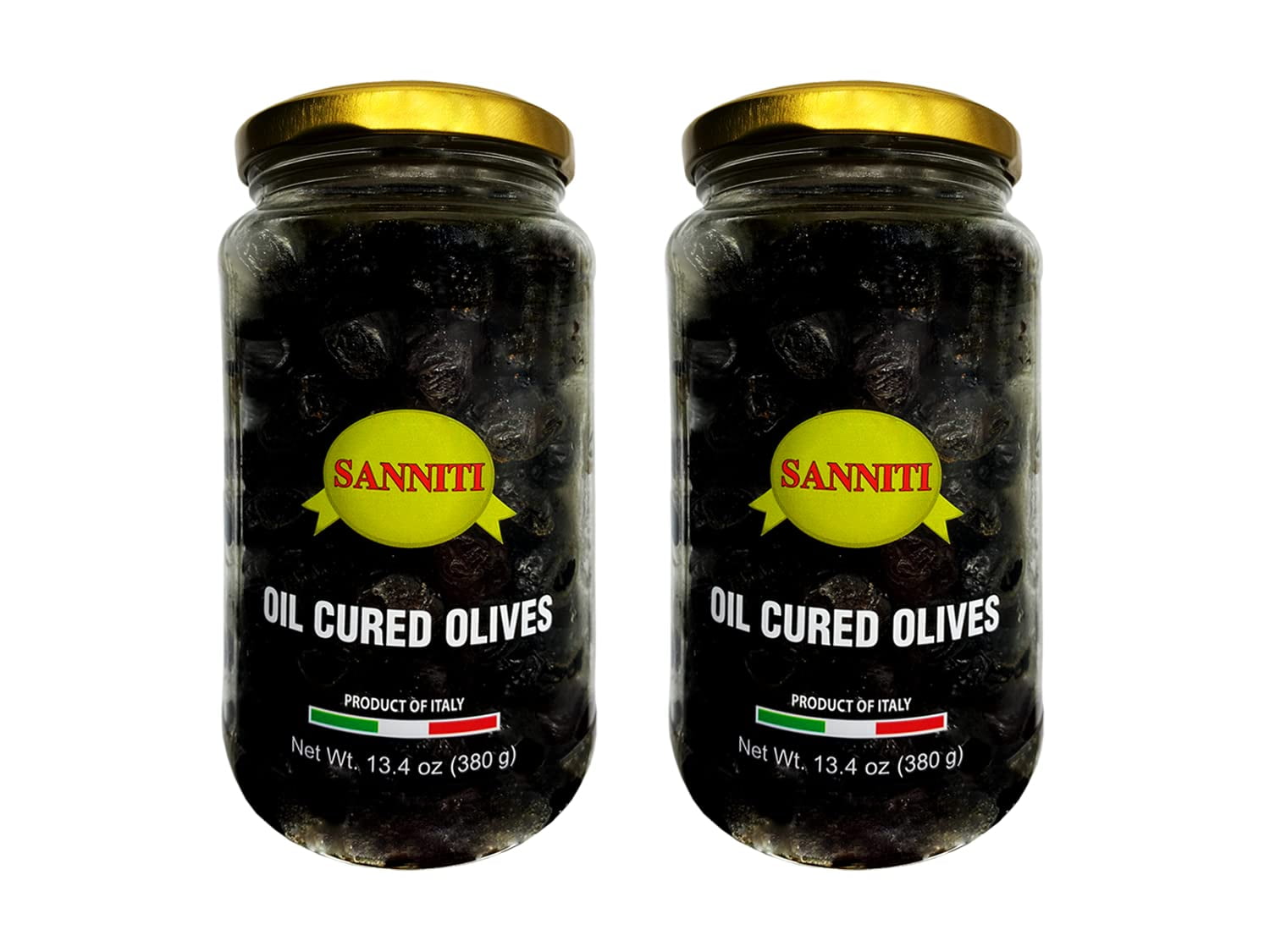 Sanniti Dry Cured Olives, 13.4oz Jar, Pack of 2