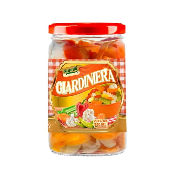 Sanniti Giardiniera, Pickled Mixed Vegetables, Cauliflower, Carrots, Celery, and Peppers, 29 oz