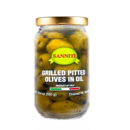 Sanniti Grilled Pitted Italian Olives in Oil, 19.4 oz