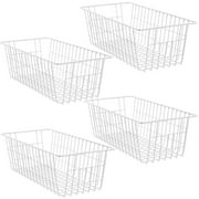 Sanno White Refrigerator Freezer Storage Basket 4 Count