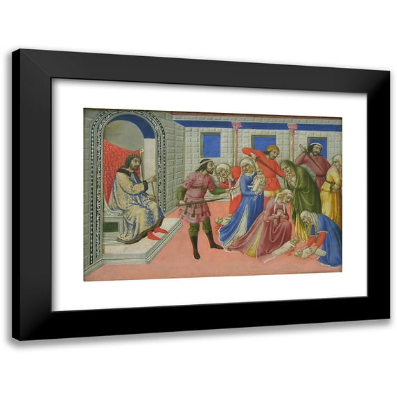 Sano di Pietro 24x17 Black Modern Framed Museum Art Print Titled - The Massacre of the Innocents Ca. 1470