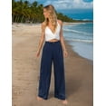 thumbnail image 1 of Sanopy Womens Casual Wide Leg Pants High Waisted Button Down Straight Long Trousers Palazzo Pants, 1 of 6