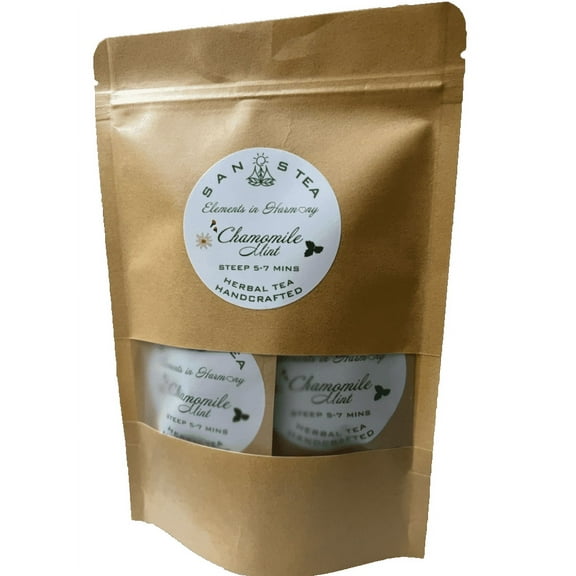 SanosTea Chamomile Mint Premium Organic Herbal Tea - 12 count