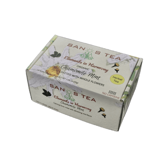 SanosTea Chamomile Mint Lavendar Premium Organic Herbal Tea, stress relief, aids digestion and refreshing - 18 count.