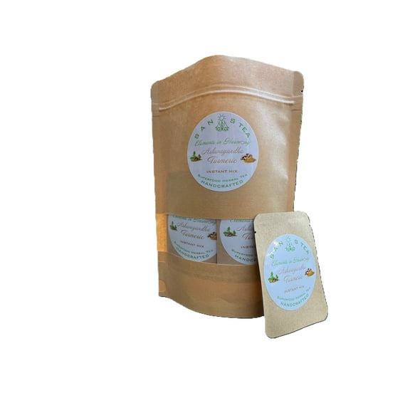 Sanos Tea Premium Organic Herbal Tea - Ashwagandha, Naturally Decaffeinated, 12 Count