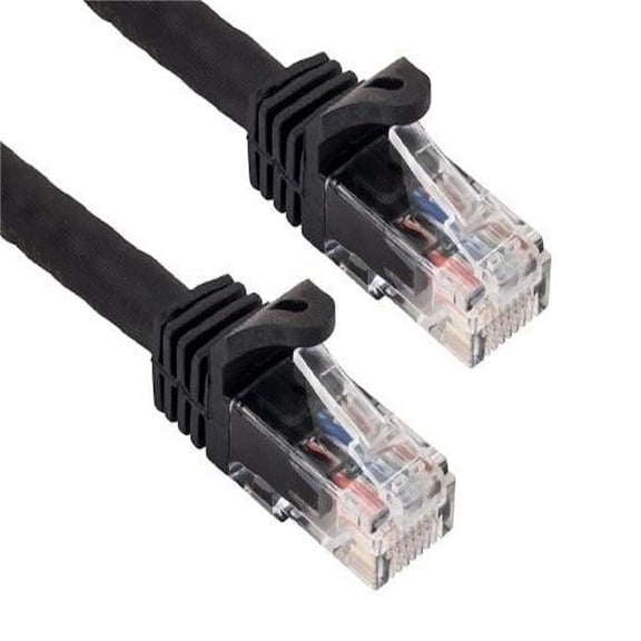 Sanoxy SNX-CBLR-C6110-10HF 0.5 ft. Cat6a 600 MHz UTP Snagless Ethernet Network Patch Cable, Black