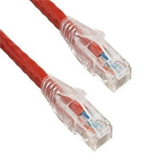Sanoxy SNX-CBLR-C6117-7014 14 ft. Cat6 550 MHz UTP Ethernet Network Patch Cable with Clear Snagless Boot, Red