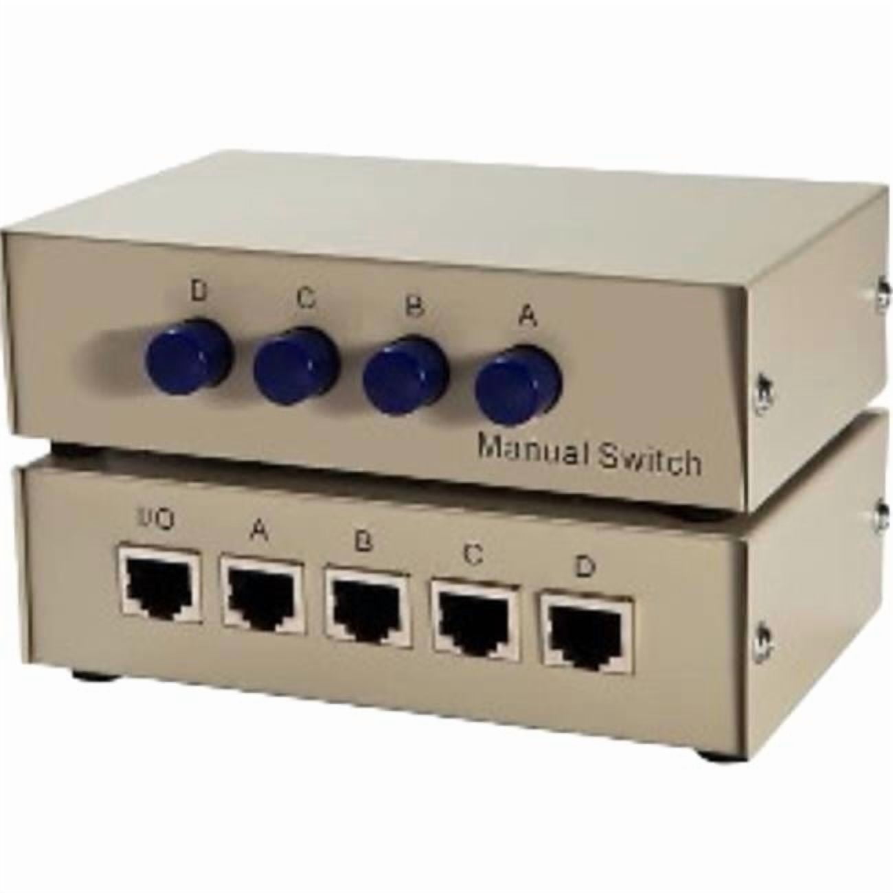 Sanoxy SANOXY-4port-swtch 1x4 or 4x1 - 4-Port AB Manual Sharing Network Ethernet RJ45 Switch Selector Box